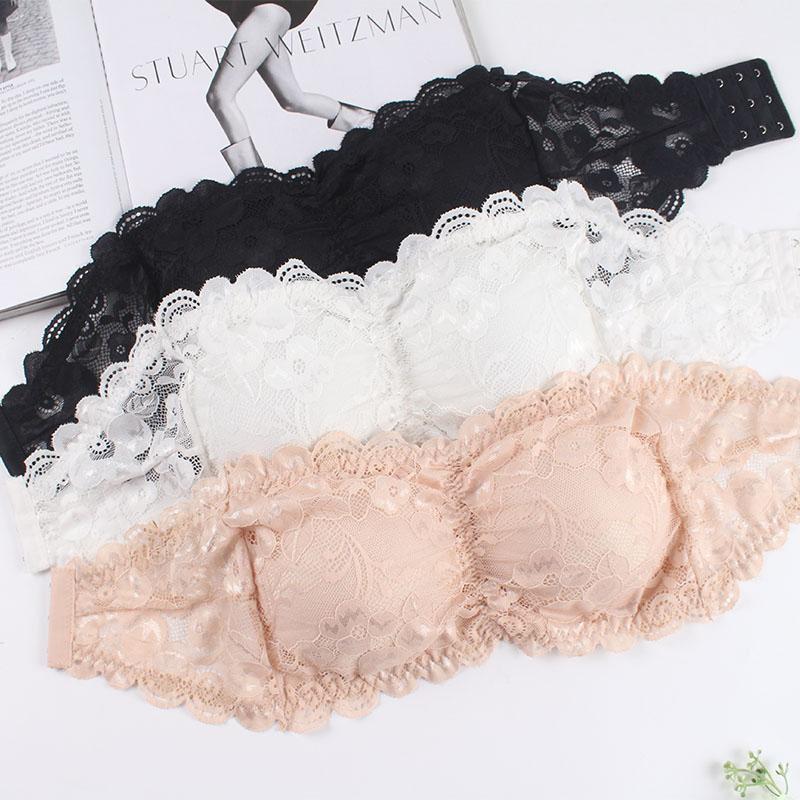 "Soutien-gorge bandeau en dentelle sans couture pour femmes, haut de tube superposé, soutien-gorge sans bretelles(BH22)