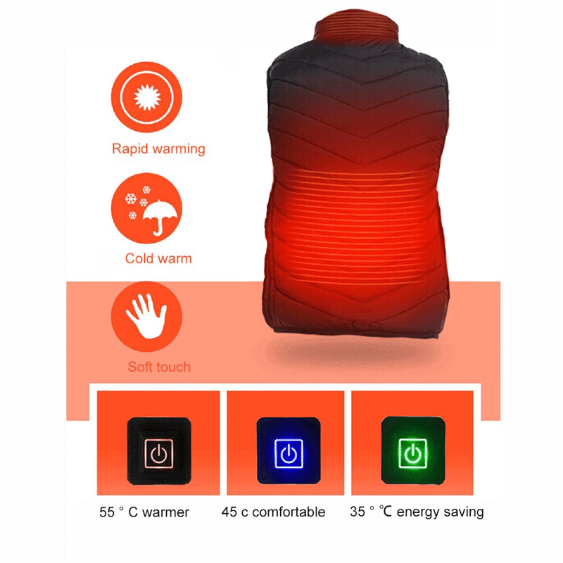 🎉Soldes du Nouvel An 2024! 🔥 Gilet chauffant rechargeable à 9 zones chauffantes révolutionnaire amélioré ( 🔥 Chauffage rapide en 3 secondes!)