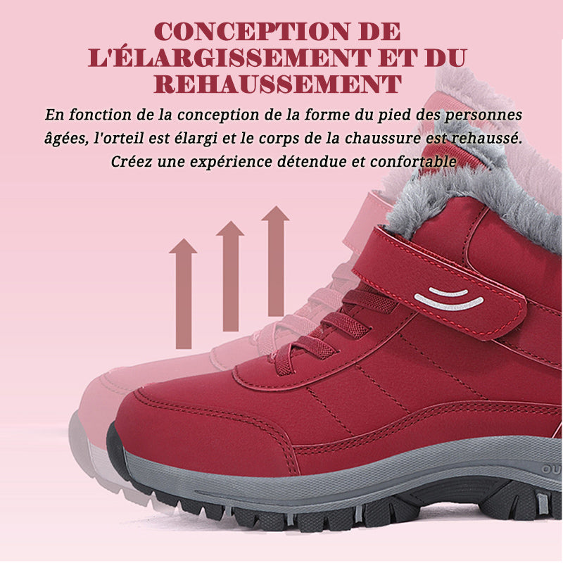 (+5℃🔥)Bottes de neige pour sports d'extérieur en polaire imperméable W088
