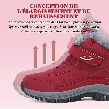 (+5℃🔥)Bottes de neige pour sports d'extérieur en polaire imperméable W088