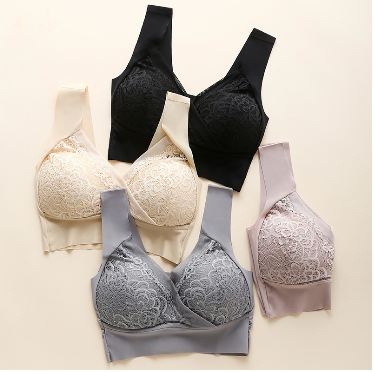 Soutien - gorge sans fil sans couture Mesh tissu confortable rembourrage dos lisse pour femmes- BH57