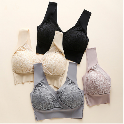 Soutien - gorge sans fil sans couture Mesh tissu confortable rembourrage dos lisse pour femmes- BH57