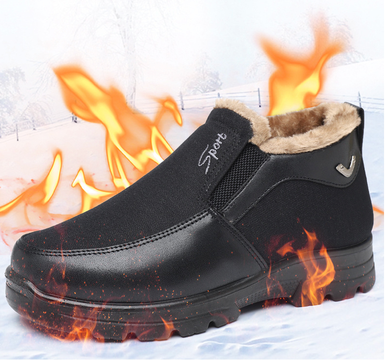 Chaussures d'hiver épaisses et Chaudes en Coton pour Hommes-W093