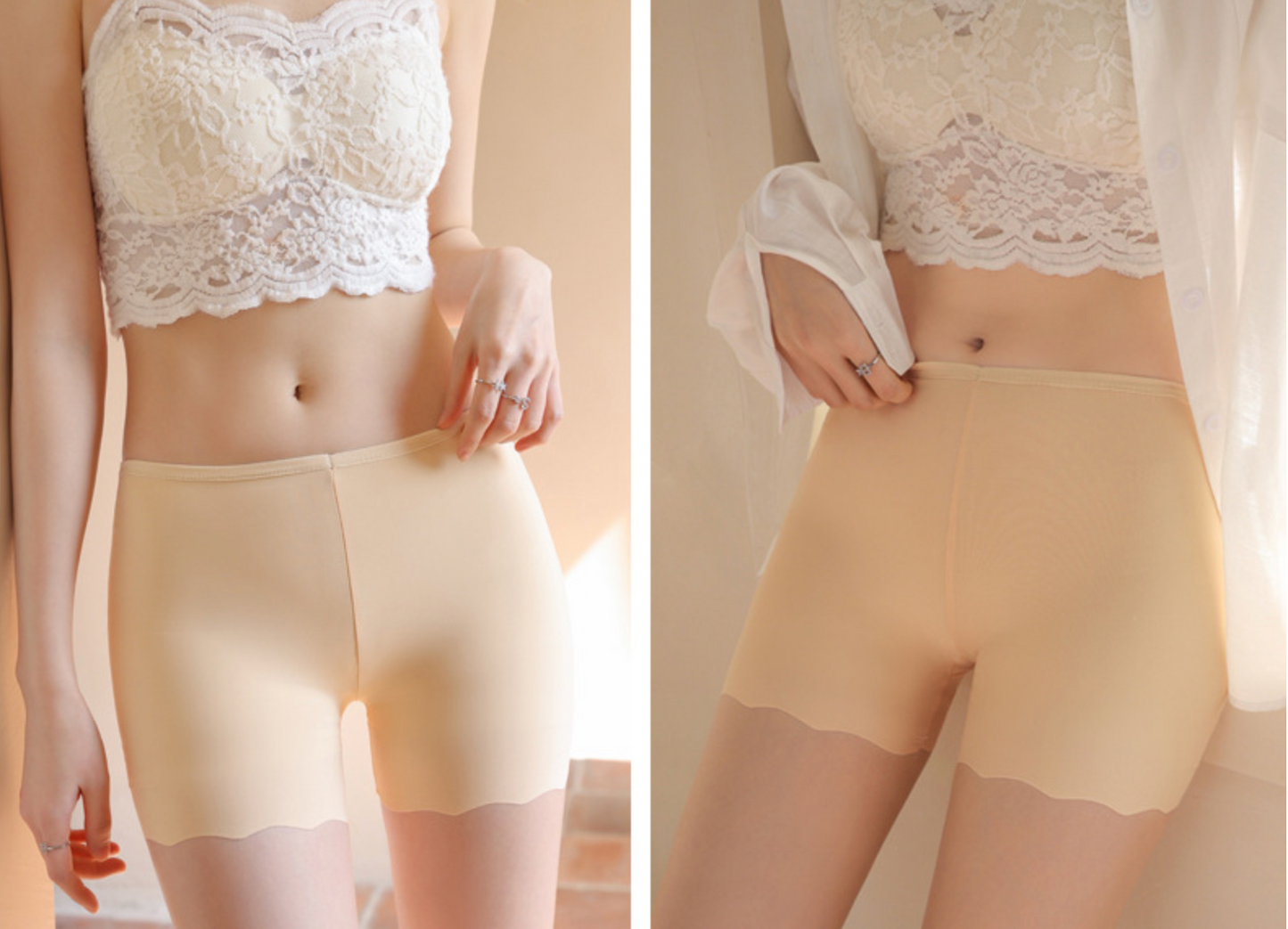 Culotte de Sécurité en Soie de Glace sans Trace pour Femme, Légère pour L'été, ne se Roule pas, Respirante, avec une Coupe Plate et Angulaire-SH19
