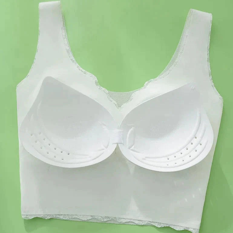 Soutien-gorge en dentelle sans couture grande taille pour femme avec coussinets respirants et amovibles-BH82