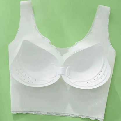 Soutien-gorge en dentelle sans couture grande taille pour femme avec coussinets respirants et amovibles-BH82