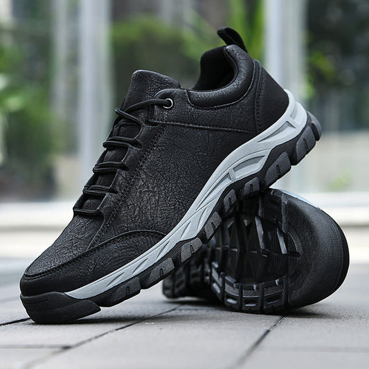 chaussures de sport imperméables en cuir déodorant et résistant à l'usure pour hommes