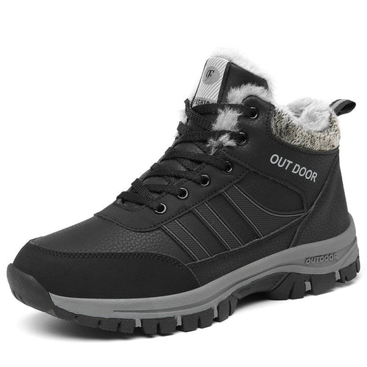 Bottes de neige hautes épaissies en polaire d'hiver unisexe