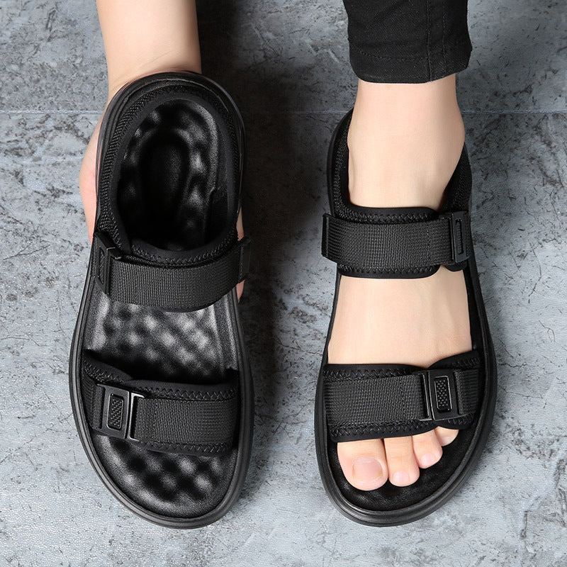 Chaussures de plage à la mode pour hommes Chaussures à velcro antidérapantes à coussin d'air