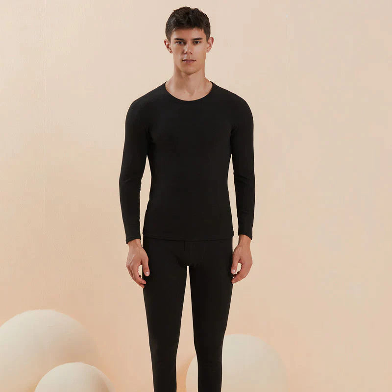 🔥Vente d'hiver chaude !🔥 Ensemble de sous-vêtements thermiques unisexe, ultra doux, col rond (NY01)