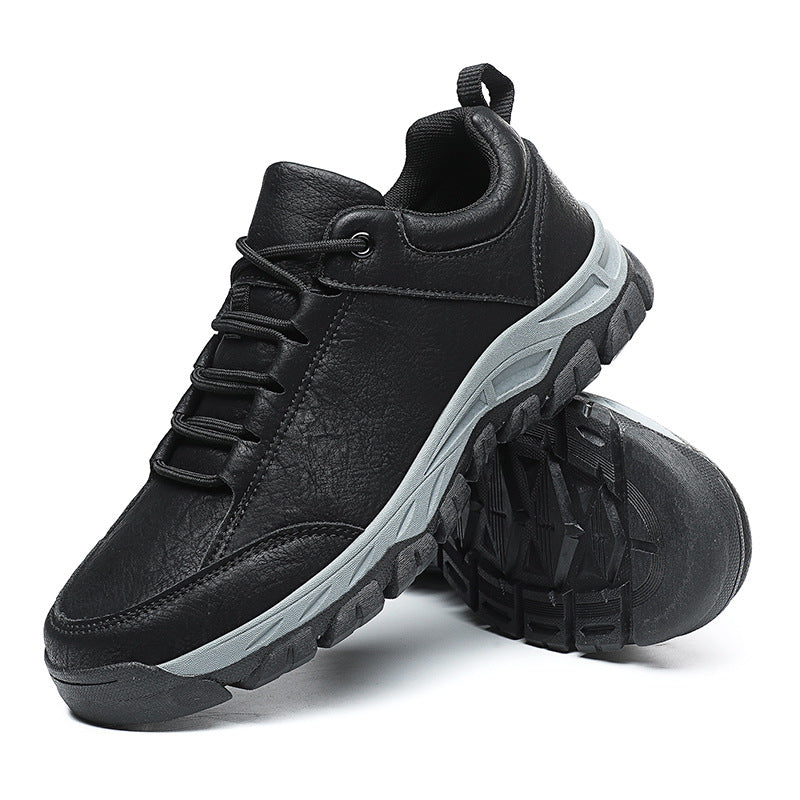 chaussures de sport imperméables en cuir déodorant et résistant à l'usure pour hommes