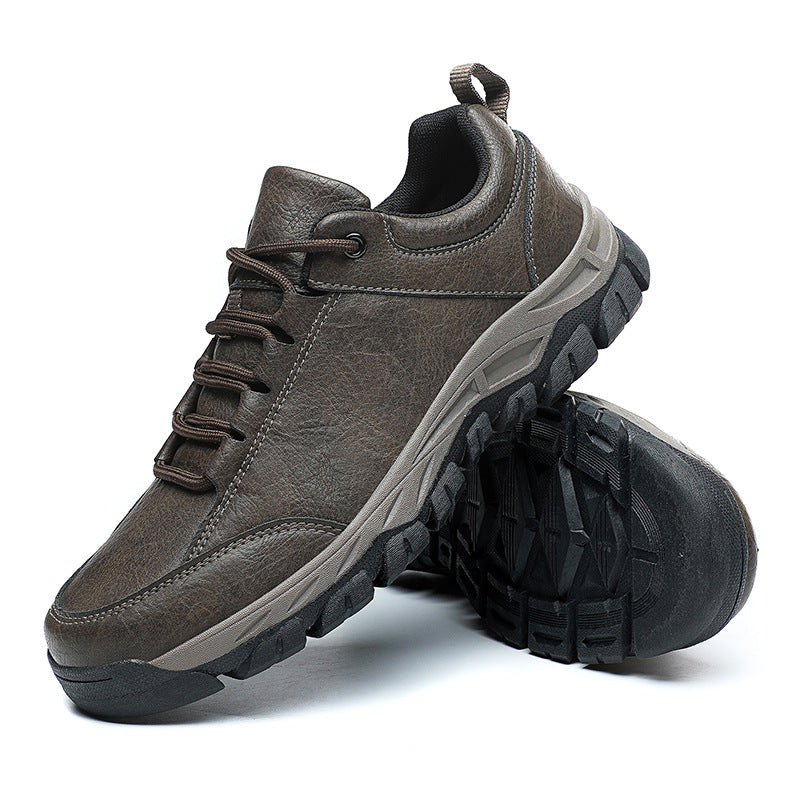 chaussures de sport imperméables en cuir déodorant et résistant à l'usure pour hommes