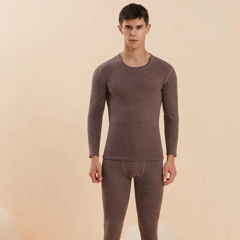 🔥Vente d'hiver chaude !🔥 Ensemble de sous-vêtements thermiques unisexe, ultra doux, col rond (NY01)