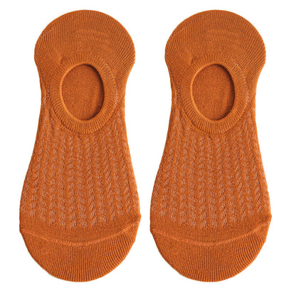 Chaussettes pour femmes SO02 : Coupe fine, embout plat, antidérapantes, ne glissent pas, respirantes, climatisées, en maille.