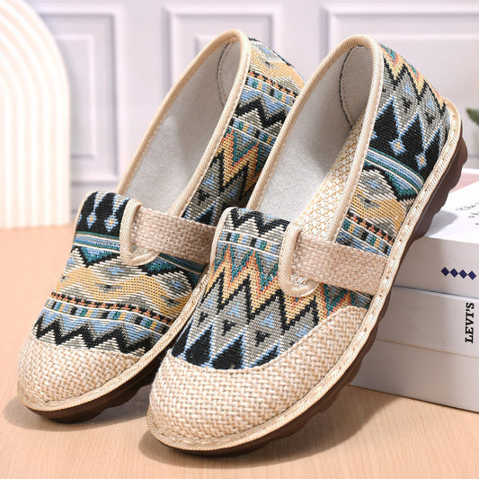 2023 Nouvelles chaussures plates pour femmes à motif de printemps et d'été
