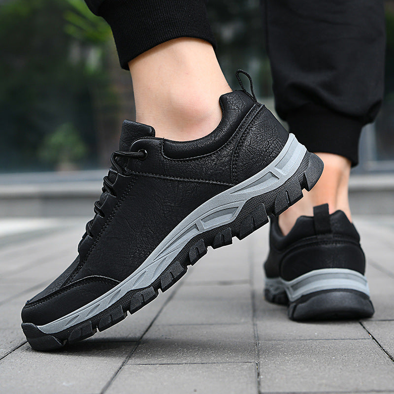 chaussures de sport imperméables en cuir déodorant et résistant à l'usure pour hommes