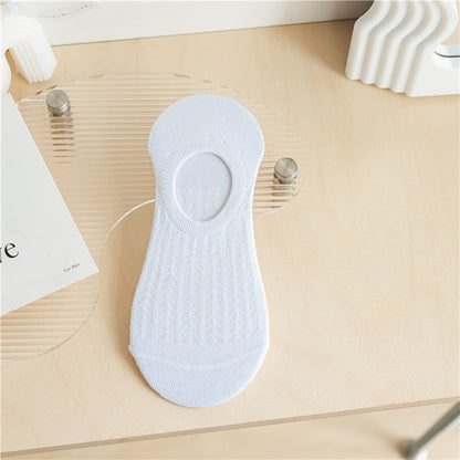 Chaussettes pour femmes SO02 : Coupe fine, embout plat, antidérapantes, ne glissent pas, respirantes, climatisées, en maille.