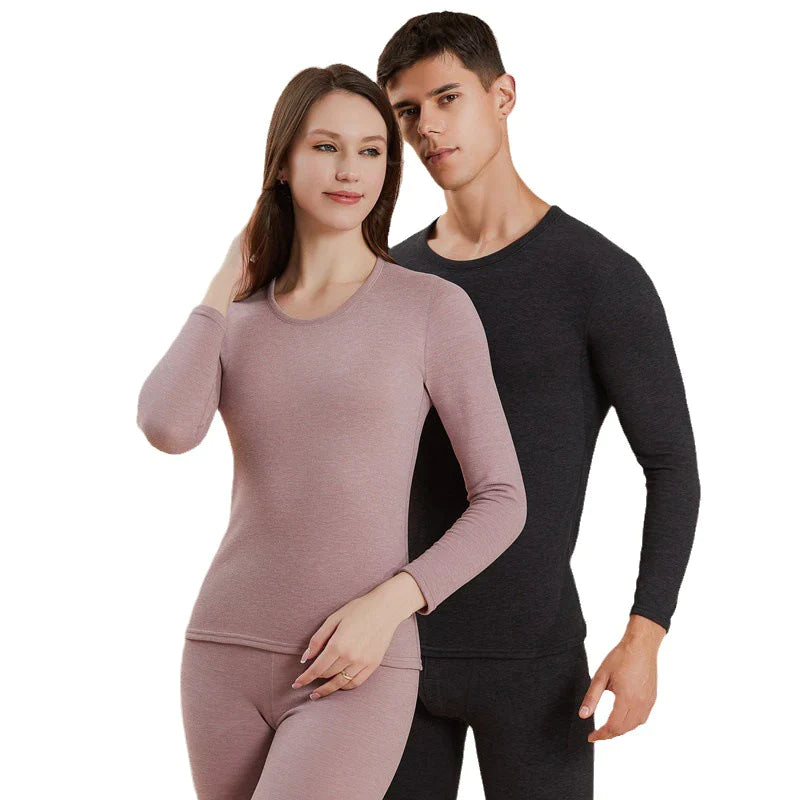 🔥Vente d'hiver chaude !🔥 Ensemble de sous-vêtements thermiques unisexe, ultra doux, col rond (NY01)
