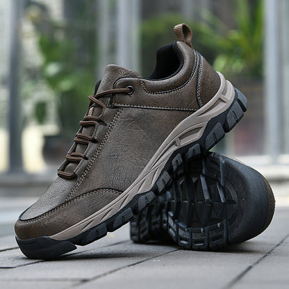 chaussures de sport imperméables en cuir déodorant et résistant à l'usure pour hommes