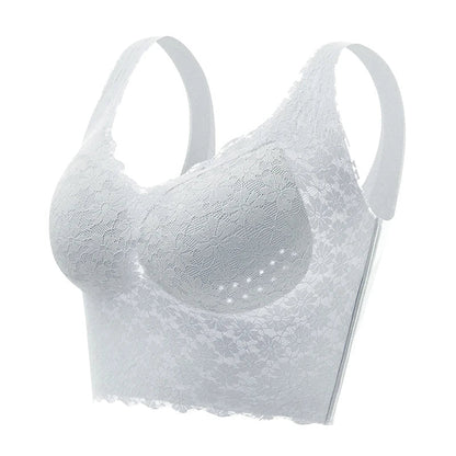 Soutien-gorge en dentelle sans couture grande taille pour femme avec coussinets respirants et amovibles-BH82