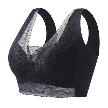 🔥Promotion de printemps chaude!🔥 Soutien-gorge pour femmes à bonnets fixes, froncé, avec poitrine enveloppée, sans baleine en acier-BH62