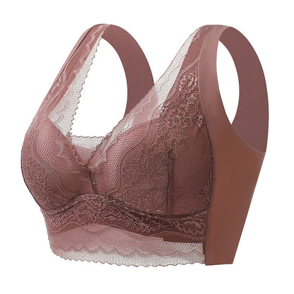 🔥Promotion de printemps chaude!🔥 Soutien-gorge pour femmes à bonnets fixes, froncé, avec poitrine enveloppée, sans baleine en acier-BH62
