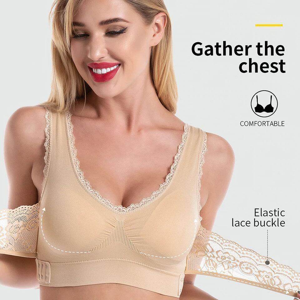 Soutien-gorge push-up sans couture avec boucle latérale croisée à l'avant - BH06