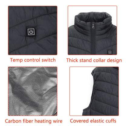 🎉Soldes du Nouvel An 2024! 🔥 Gilet chauffant rechargeable à 9 zones chauffantes révolutionnaire amélioré ( 🔥 Chauffage rapide en 3 secondes!)