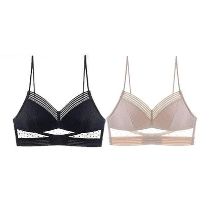Soutien-gorge en dentelle sans fil avec dos bas et push-up - BH09