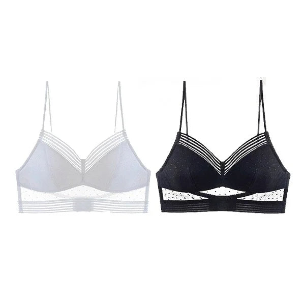 Soutien-gorge en dentelle sans fil avec dos bas et push-up - BH09