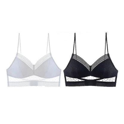 Soutien-gorge en dentelle sans fil avec dos bas et push-up - BH09