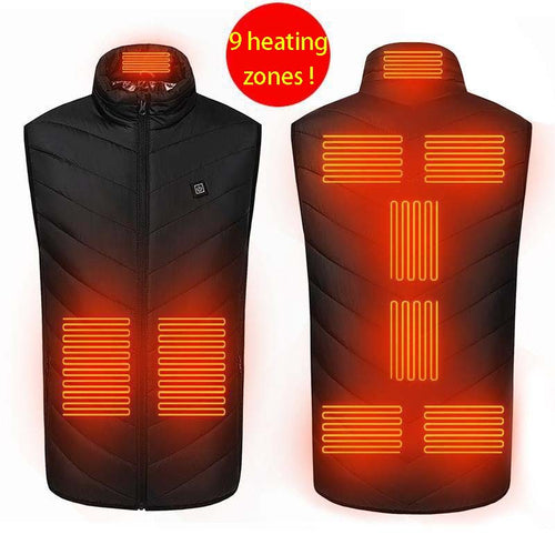 🎉Soldes du Nouvel An 2024! 🔥 Gilet chauffant rechargeable à 9 zones chauffantes révolutionnaire amélioré ( 🔥 Chauffage rapide en 3 secondes!)